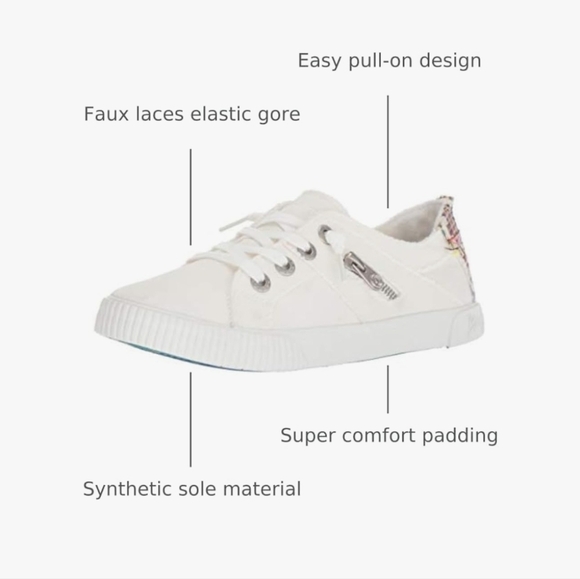 Blowfish Malibu Womens Size 9 White Multi Color Side Zip Canvas Shoes - Picture 2 of 8